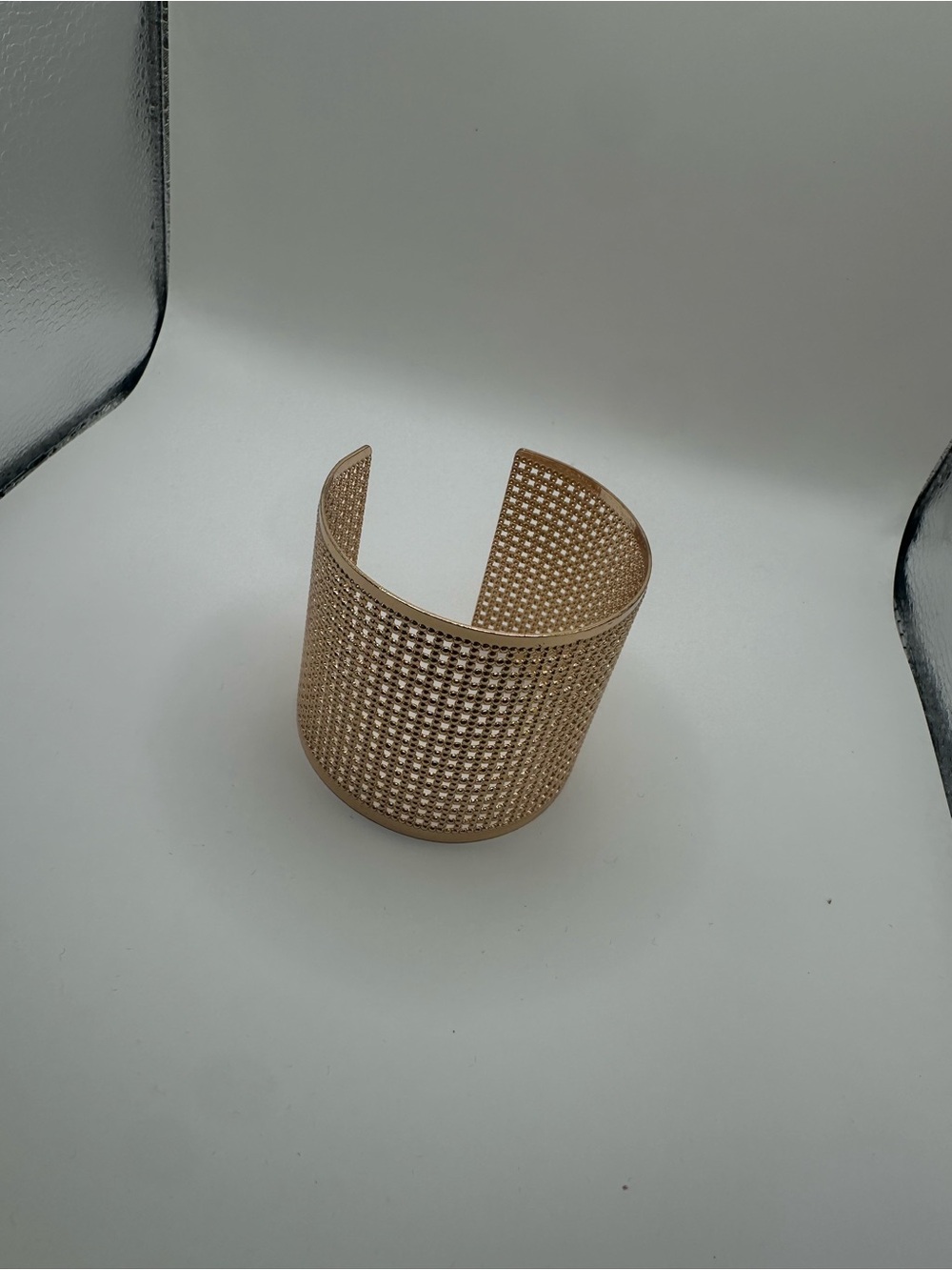Aldo Gold-Tone Mesh Open Cuff Bracelet